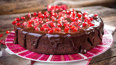 Bolo de Chocolate e Romã