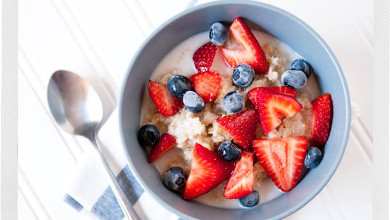 Papas de Aveia com Frutos Vermelhos